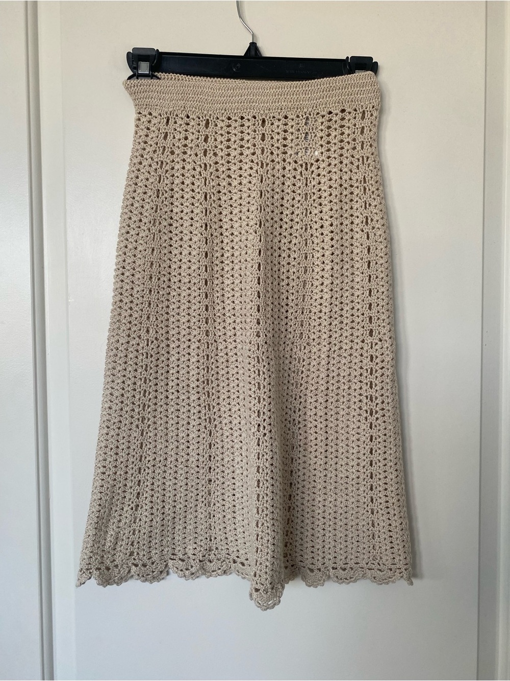 Aritzia Le Fou Wilfred Beige Crochet Skirt